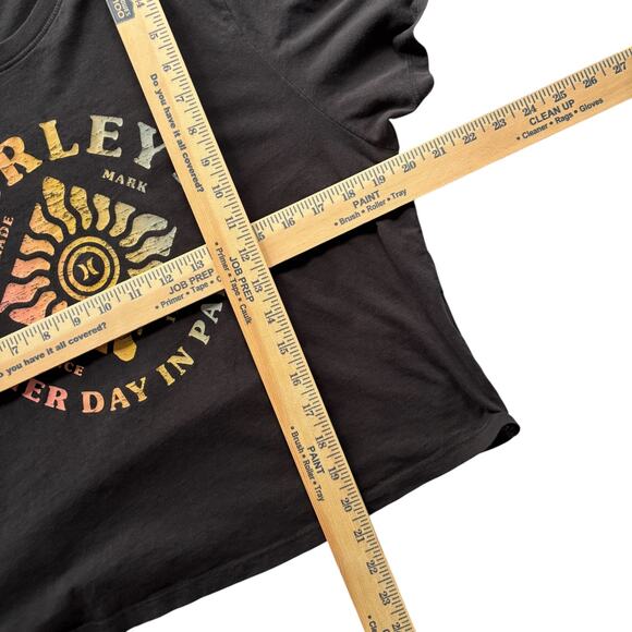 Hurley “Another Day in Paradise” Sun Graphic Cropped T-Shirt Black XL - Picture 4 of 6